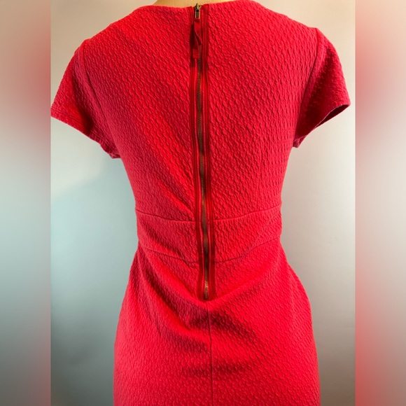 Maeve Anthropologie Splitshade Red Textured Knit Tulip Sheath Dress Size Medium - Picture 6 of 15